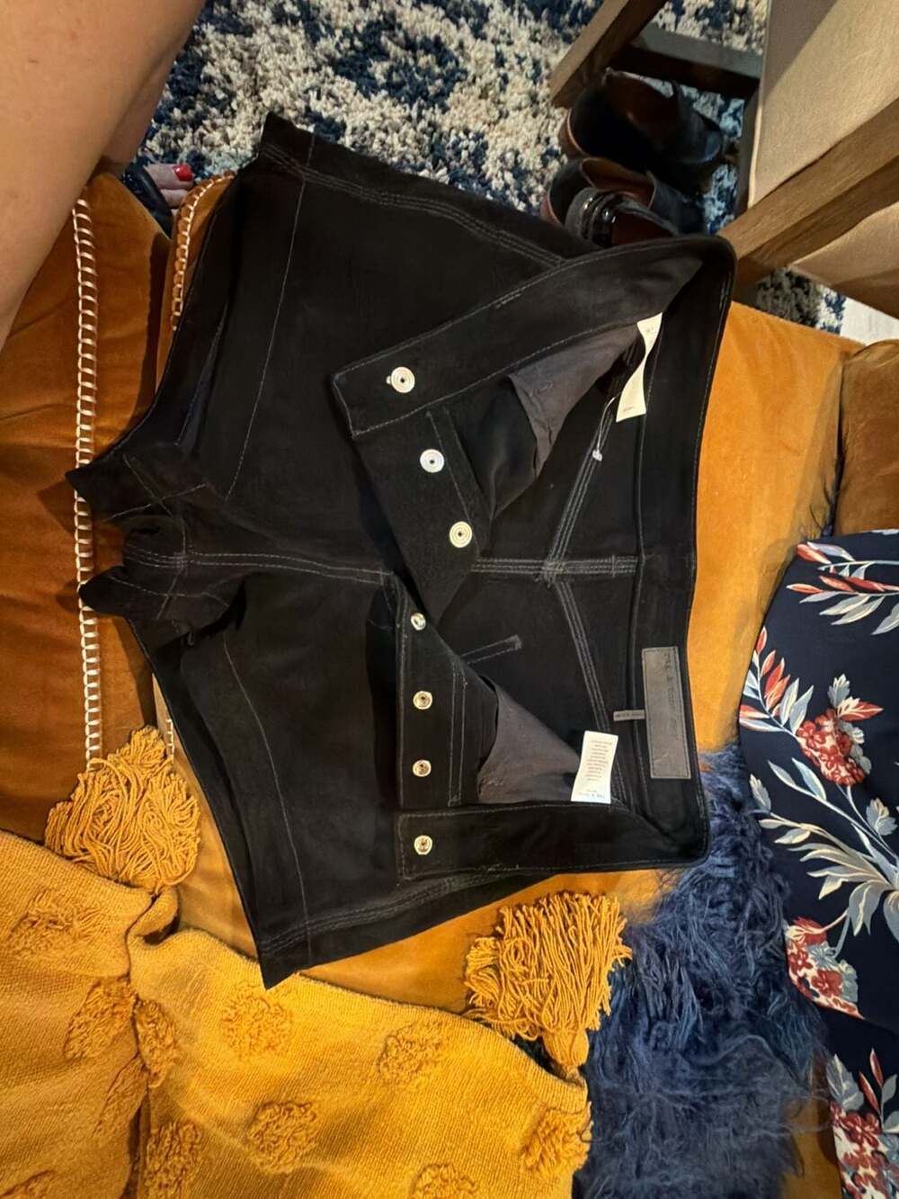 Rag & Bone Black Suede Shorts Size 26